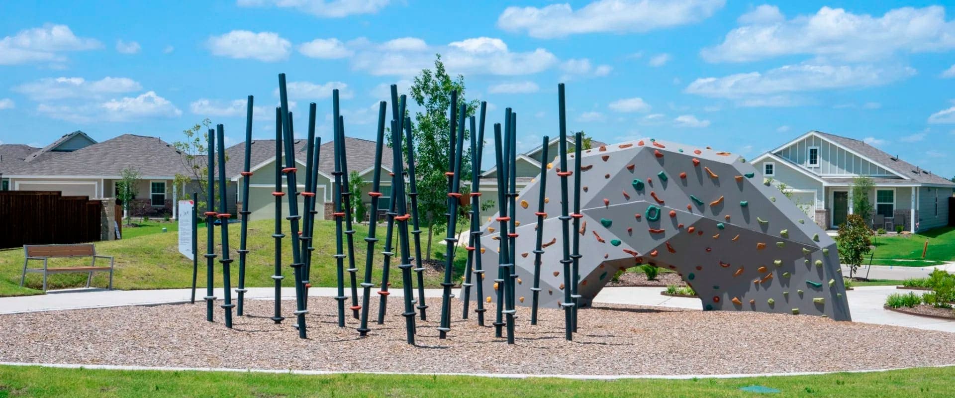 Urban climbing boulder installed in a public park